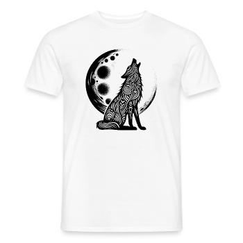 Le loup hurle à la lune - T-shirt homme - blanc - Devant - AI Model Male 178 dark (178cm)