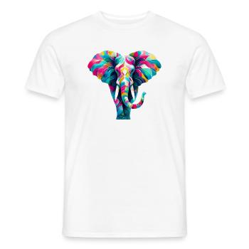 Éléphant - T-shirt homme - blanc - Devant - AI Model Male 178 dark (178cm)