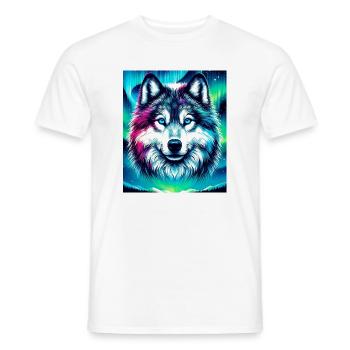 Wolf Husky Dog - Men's T-Shirt - white - Front - AI Model Male 178 dark (178cm)