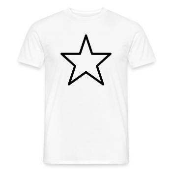 Icône de contour d’étoile - T-shirt homme - blanc - Devant - AI Model Male 178 dark (178cm)