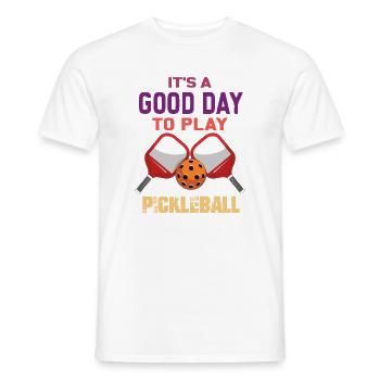 It's a Good Day to Play Pickleball - Men's T-Shirt - white - Front - AI Model Male 178 dark (178cm)