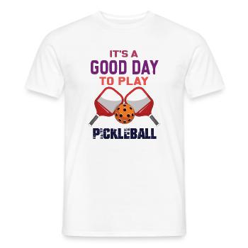 It's a Good Day to Play Pickleball - Men's T-Shirt - white - Front - AI Model Male 178 dark (178cm)