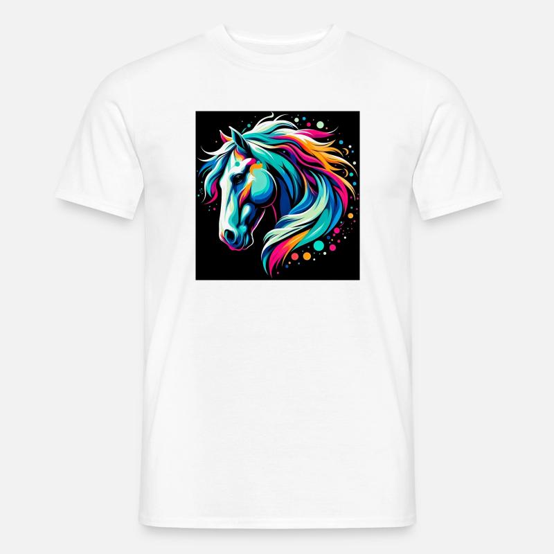 Pferd - Männer T-Shirt - Weiß