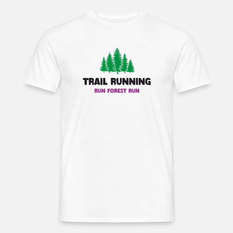 Trailrunning - Run Forest Run - Männer T-Shirt - Weiß