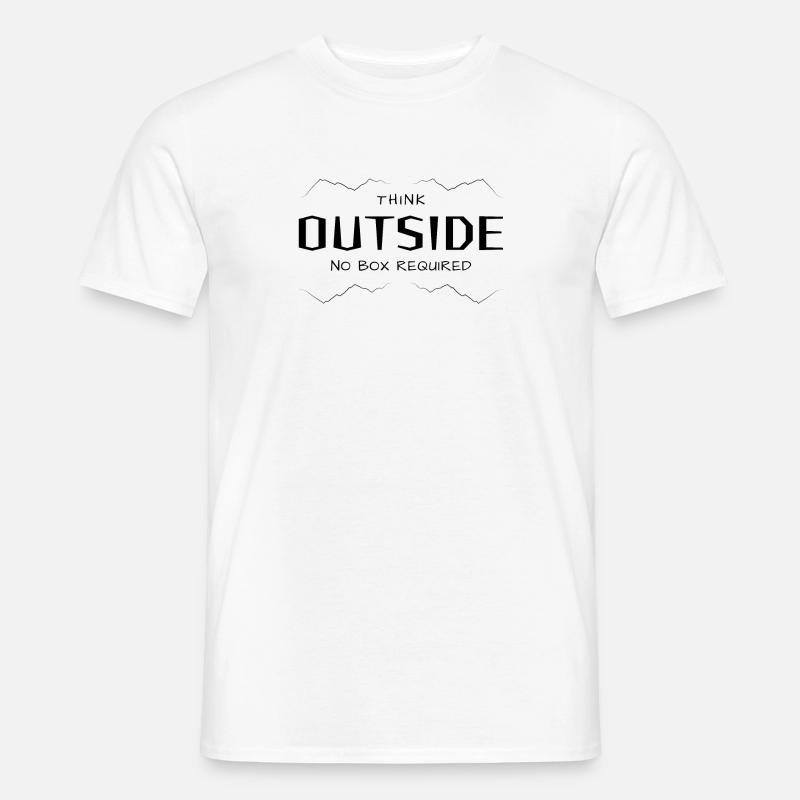 Think Outside - Lateral thinking without a box. - Men’s T-shirt - white