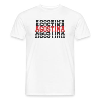 Agostina t-shirt gift t-shirt stacked text - Men's T-Shirt - white - Front - AI Model Male 178 dark (178cm)