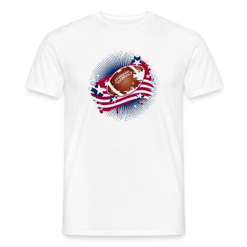 Football Graffiti Motiv mit amerikanischer Flagge - Männer T-Shirt - Weiß - Vorne - AI Model Male 178 dark (178cm)