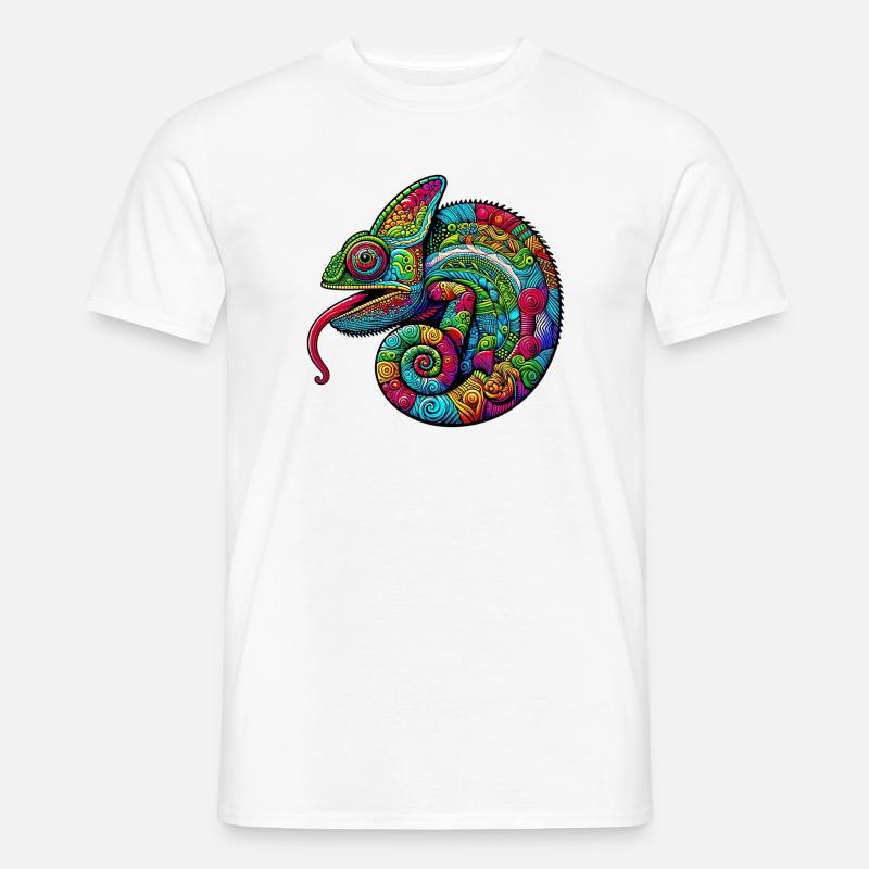 Chamäleon - Männer T-Shirt - Weiß