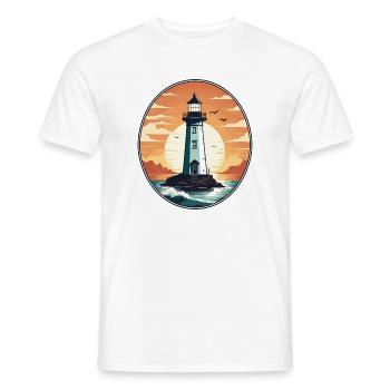 Lighthouse - Men's T-Shirt - white - Front - AI Model Male 178 dark (178cm)