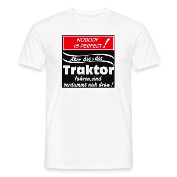 Tractor ,Tractor ,Agricultural Machinery Nobody Tractor (25) - Men's T-Shirt - white - Front - AI Model Male 178 dark (178cm)