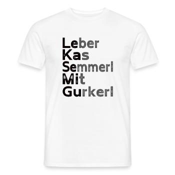 Austrian / Bavarian Liver Casserole Gherkins - Men's T-Shirt - white - Front - AI Model Male 178 dark (178cm)