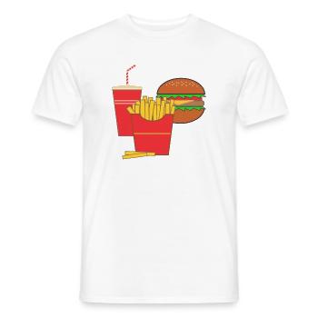 Logo de la friterie 'fast food' - T-shirt homme - blanc - Devant - AI Model Male 178 dark (178cm)