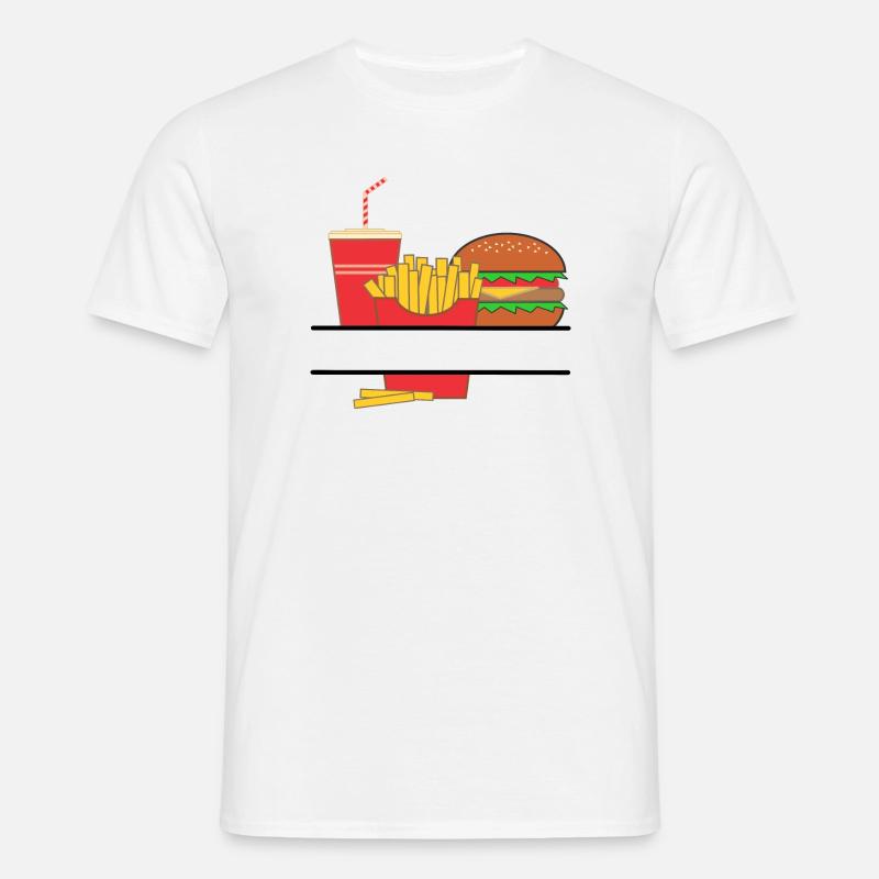 Pommesbuden-Logo oder Restaurant-Emblem - Männer T-Shirt - Weiß