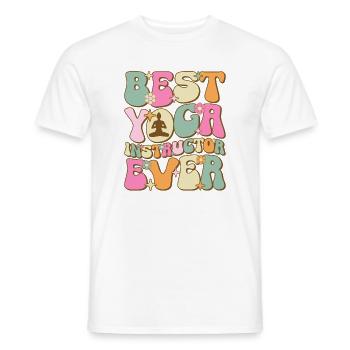 Best Yoga Instructor Ever - Men's T-Shirt - white - Front - AI Model Male 178 dark (178cm)