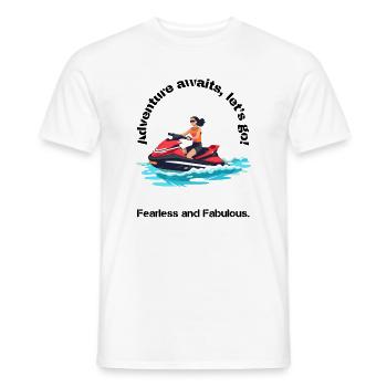Vibrant Jet Ski Adventure Design - Men's T-Shirt - white - Front - AI Model Male 178 dark (178cm)