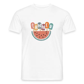Summer - Men's T-Shirt - white - Front - AI Model Male 178 dark (178cm)