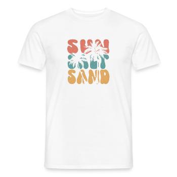 Été - Soleil, sel et sable - T-shirt homme - blanc - Devant - AI Model Male 178 dark (178cm)
