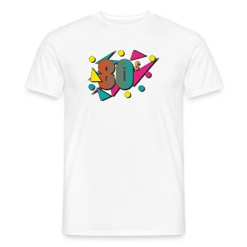 The 80's - Männer T-Shirt - Weiß - Vorne - AI Model Male 178 dark (178cm)