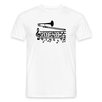 Trombone music logo - Men's T-Shirt - white - Front - AI Model Male 178 dark (178cm)