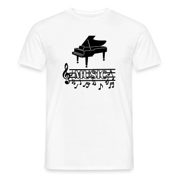 Piano music logo - Men's T-Shirt - white - Front - AI Model Male 178 dark (178cm)