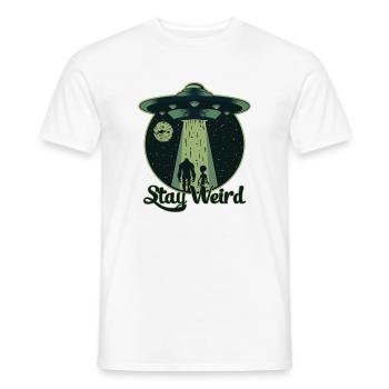 Bleib seltsam - UFO, Alien - Männer T-Shirt - Weiß - Vorne - AI Model Male 178 dark (178cm)