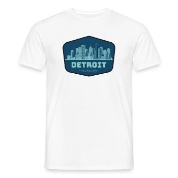 Détroit - Michigan (États-Unis) - T-shirt homme - blanc - Devant - AI Model Male 178 dark (178cm)