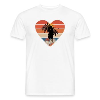 Sunset Love Kiss Heart Design - Men's T-Shirt - white - Front - AI Model Male 178 dark (178cm)