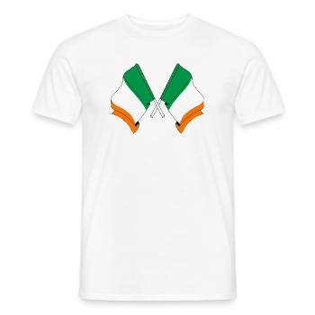 Deux drapeaux croisés de l’Irlande - T-shirt homme - blanc - Devant - AI Model Male 178 dark (178cm)