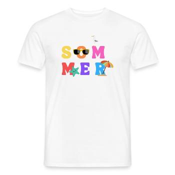 Sommer - Summer - Sommerliebe - Sonne - Sun - Männer T-Shirt - Weiß - Vorne - AI Model Male 178 dark (178cm)
