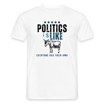 Typographie du logo vieilli IsLike - T-shirt homme - blanc - Devant - AI Model Male 178 dark (178cm)