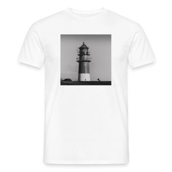 Phare Büsum Dithmarschen Côte de la mer du Nord Poster - T-shirt homme - blanc - Devant - AI Model Male 178 dark (178cm)
