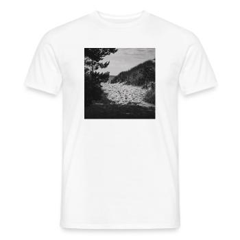 Accès à la plage West Beach Prerow Mer Baltique Darß Poster - T-shirt homme - blanc - Devant - AI Model Male 178 dark (178cm)