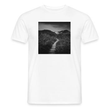 Path Path Dunes Søndervig Denmark North Sea Poster - Men's T-Shirt - white - Front - AI Model Male 178 dark (178cm)