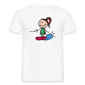 Surfing, wakeboarding, kitesurfing, water sports, water skiing - Men's T-Shirt - white - Front - AI Model Male 178 dark (178cm)
