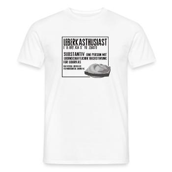 Leberkasthusiast – L’humour de style de vie de Leberka - T-shirt homme - blanc - Devant - AI Model Male 178 dark (178cm)