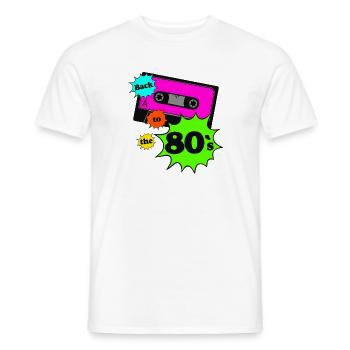 des années 80 Party Retro Fun Shirt Theme Party, des années 80 (25) - T-shirt homme - blanc - Devant - AI Model Male 178 dark (178cm)