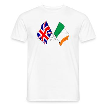 Flag of England and Flag of Ireland - Men's T-Shirt - white - Front - AI Model Male 178 dark (178cm)
