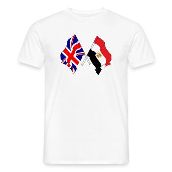Drapeau de l’Angleterre et drapeau de l’Égypte - T-shirt homme - blanc - Devant - AI Model Male 178 dark (178cm)
