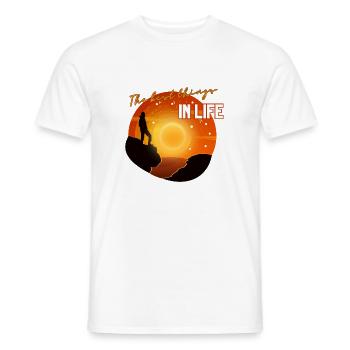 The Best Things in Life – Sunset - Men's T-Shirt - white - Front - AI Model Male 178 dark (178cm)