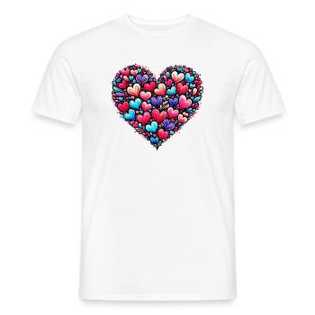 Coeur coloré - T-shirt homme - blanc - Devant - AI Model Male 178 dark (178cm)