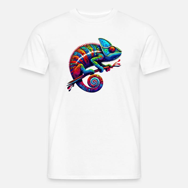 Chamäleon - Männer T-Shirt - Weiß