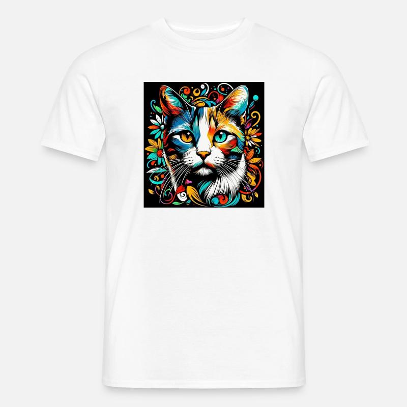 Katze - Männer T-Shirt - Weiß