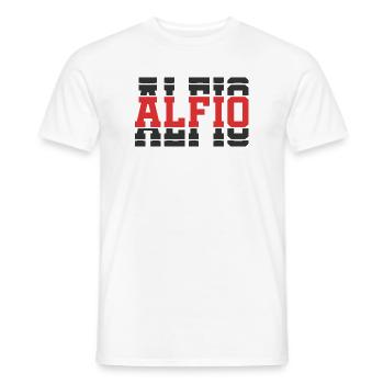 Alfio t-shirt gift idea stacked text - Men's T-Shirt - white - Front - AI Model Male 178 dark (178cm)