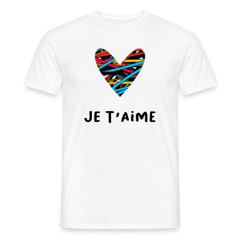 LOVE. COUPLE. JUST MARRIED. Bachelorette party. VALENTINE'S DAY. - Men's T-Shirt - white - Front - AI Model Male 178 dark (178cm)
