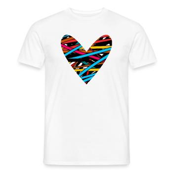 VALENTINE'S DAY. Bachelorette party. I LOVE YOU. I LOVE YOU. LOVE - Men's T-Shirt - white - Front - AI Model Male 178 dark (178cm)