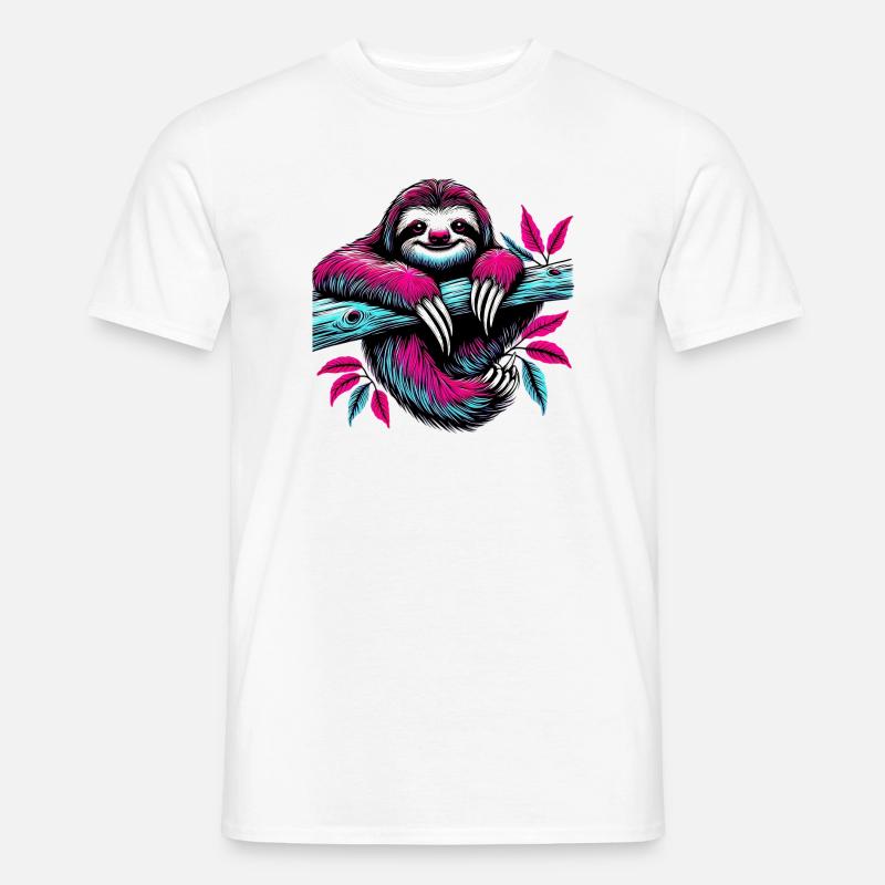 Faultier - Männer T-Shirt - Weiß