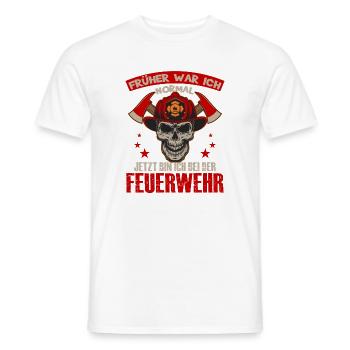 Feuerwehr Schädel mit Helmlogo - Männer T-Shirt - Weiß - Vorne - AI Model Male 178 dark (178cm)