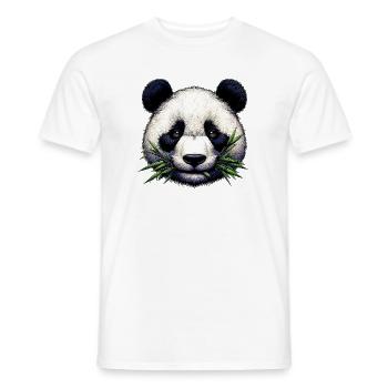 Panda frisst Bambus und Blätter - Männer T-Shirt - Weiß - Vorne - AI Model Male 178 dark (178cm)