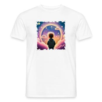 Junge schaut in die Ferne Sternenhintergrund - Männer T-Shirt - Weiß - Vorne - AI Model Male 178 dark (178cm)
