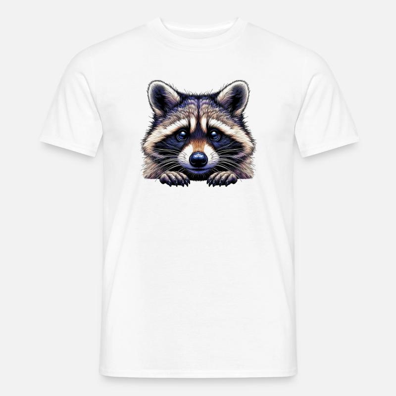 Waschbär - Männer T-Shirt - Weiß